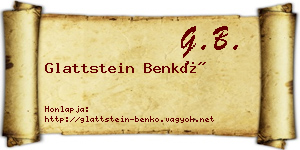Glattstein Benkő névjegykártya